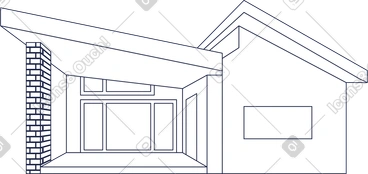 Townhouse line PNG, SVG