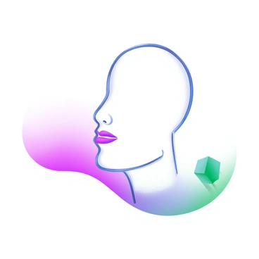 A continuous line drawing of a human face in side profile