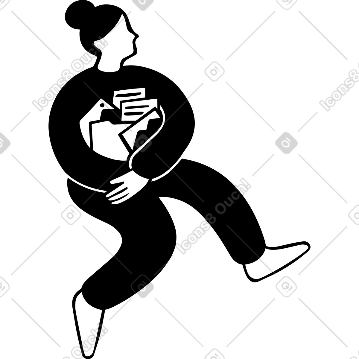 Ilustración Mujer en estilo Journal a descargar en PNG y SVG