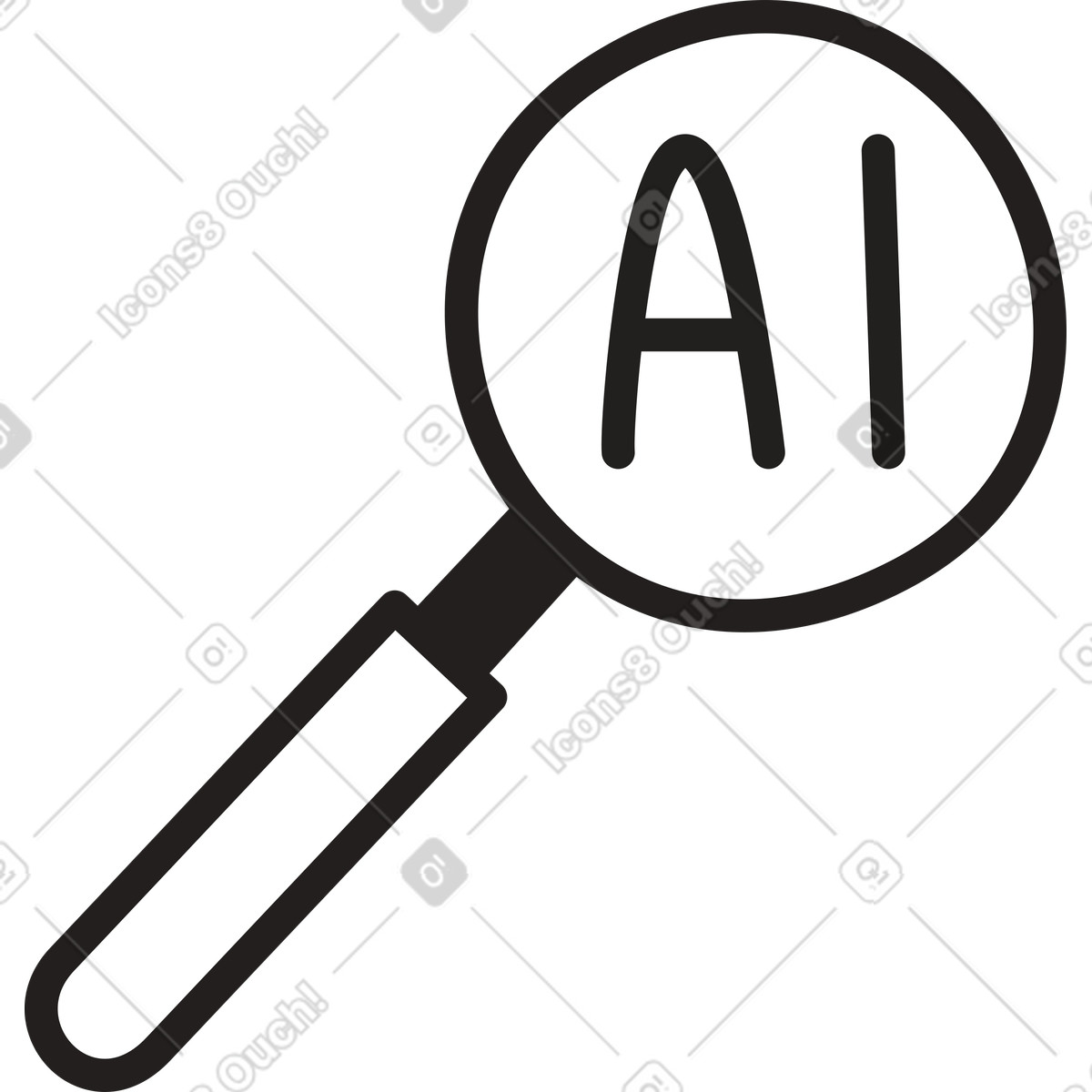 Иллюстрация Увеличительное стекло с буквами ai в стиле Little — скачать в форматах PNG, SVG
