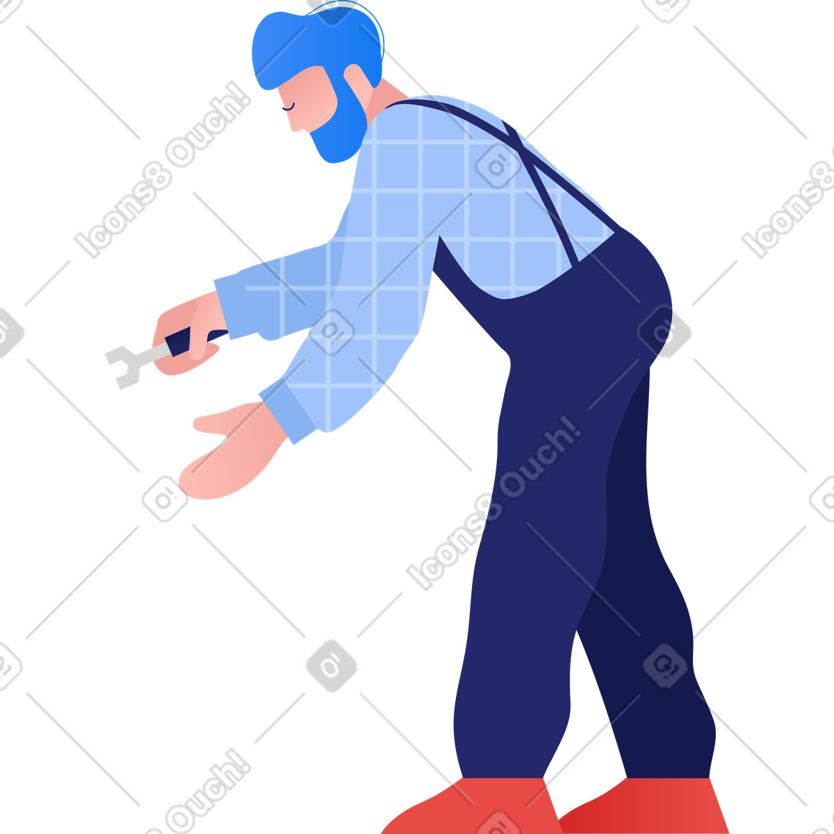 Mechanic repairing something illustration repair clipart graphics vector images