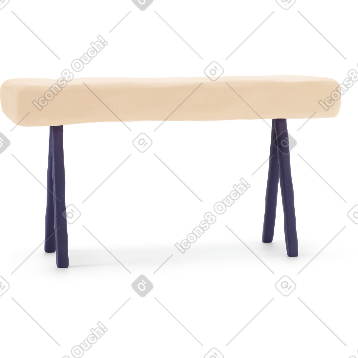 Wide wooden table illustration in 3D Stripy style download in PNG, SVG