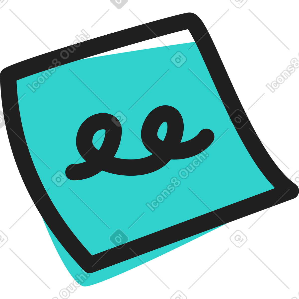 Note with text illustration in Little style download in PNG, SVG