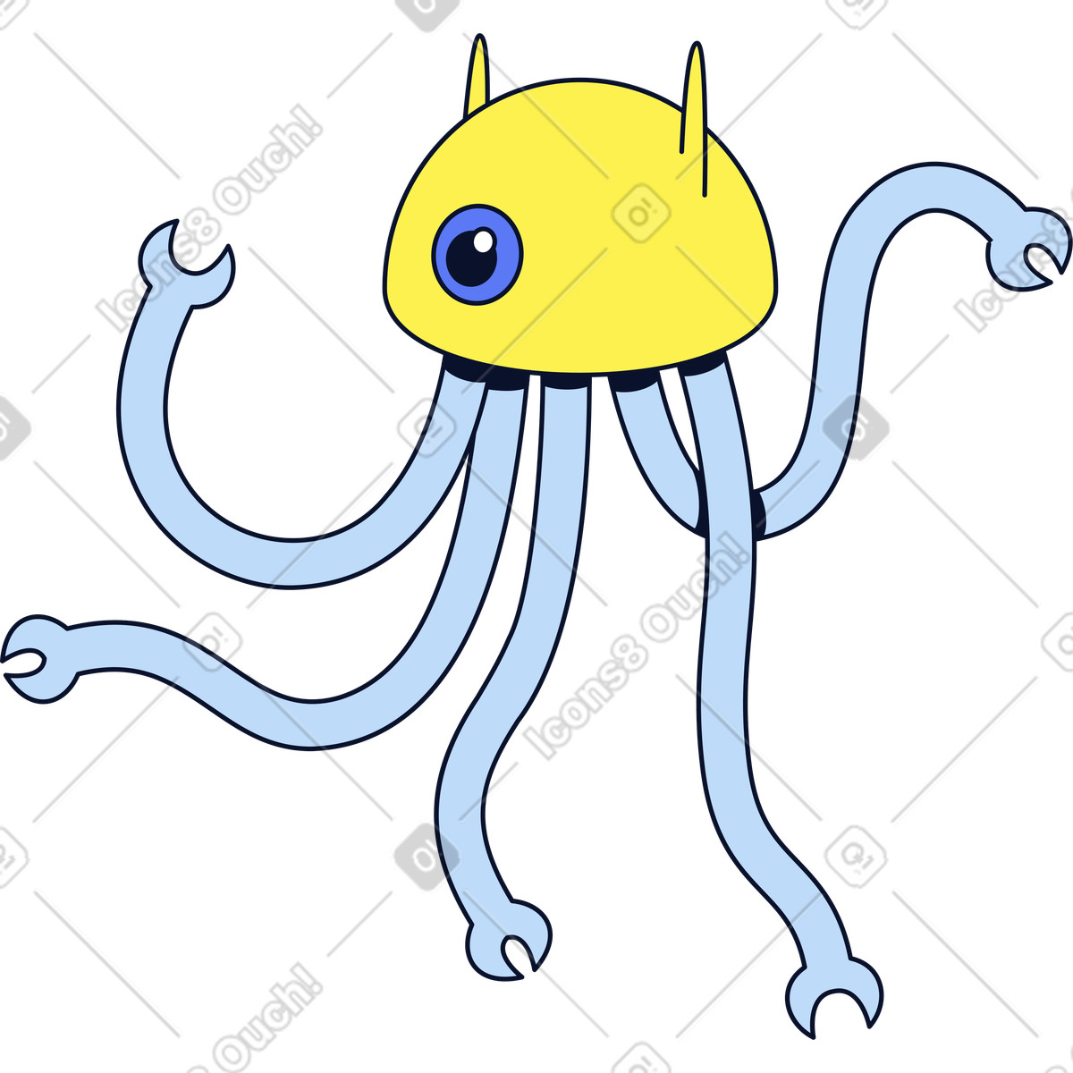 Robot con manipolatori illustrazione in stile Flexy scarica in PNG, SVG