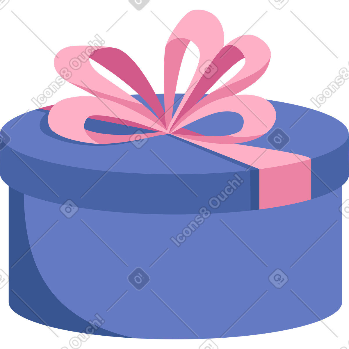 下载 Social 风格的 Round gift with bow 插画，支持 PNG、SVG 格式