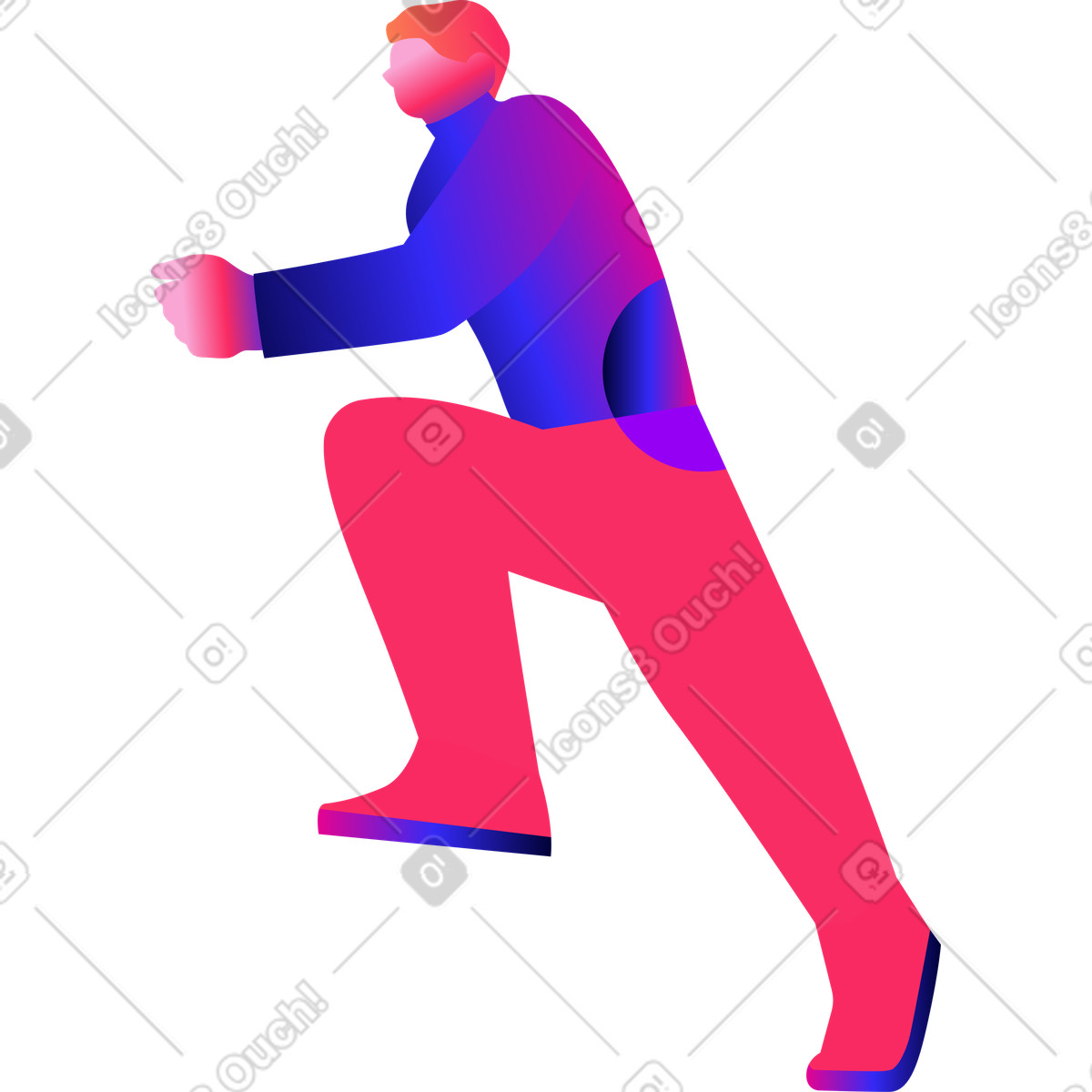 下载 Mix 风格的 奔跑者 插画，支持 PNG、SVG 格式