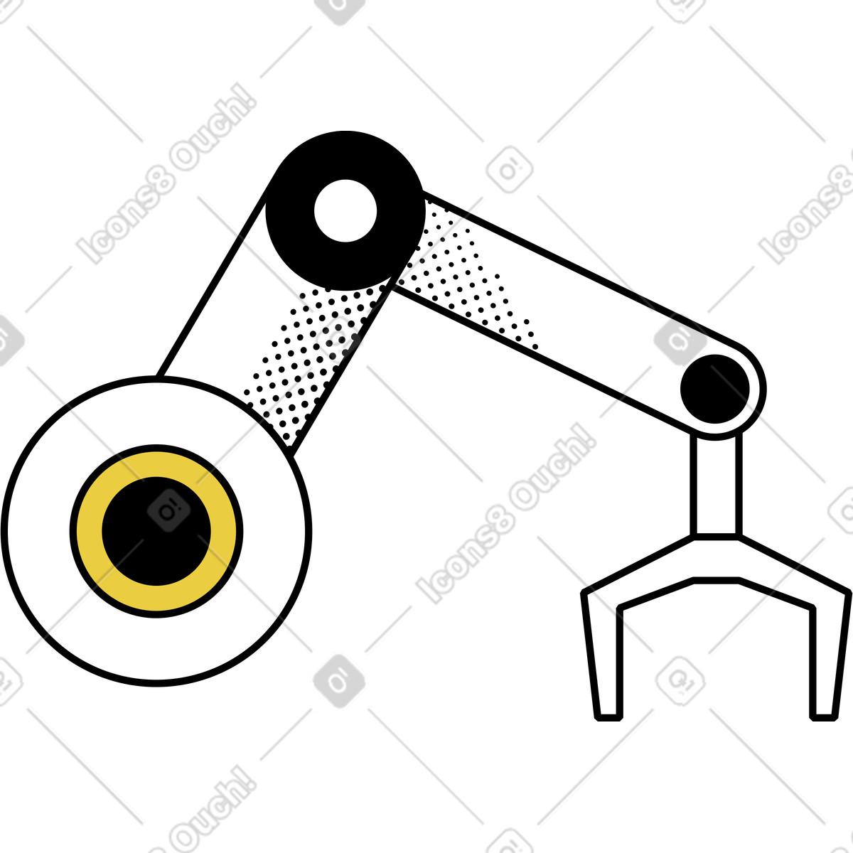 Braccio robotico illustrazione in stile Memphis scarica in PNG, SVG