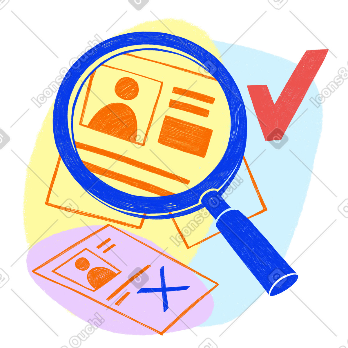 Auf der suche nach neuen mitarbeitern in den lebensläufen menschen-Illustration im Biro-Stil als Download PNG, SVG