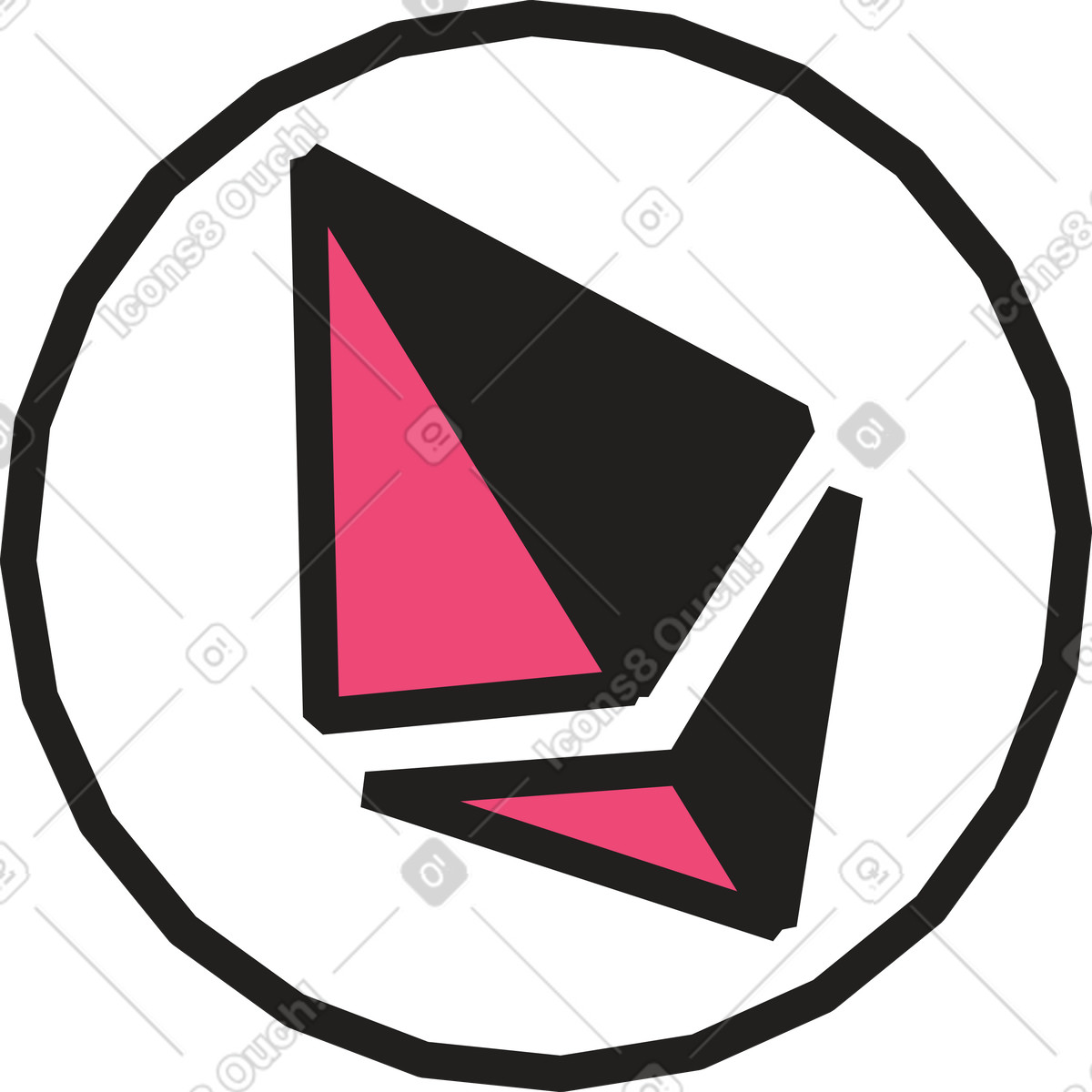 Ilustración Icono de ethereum en estilo Dazzle Line a descargar en PNG y SVG