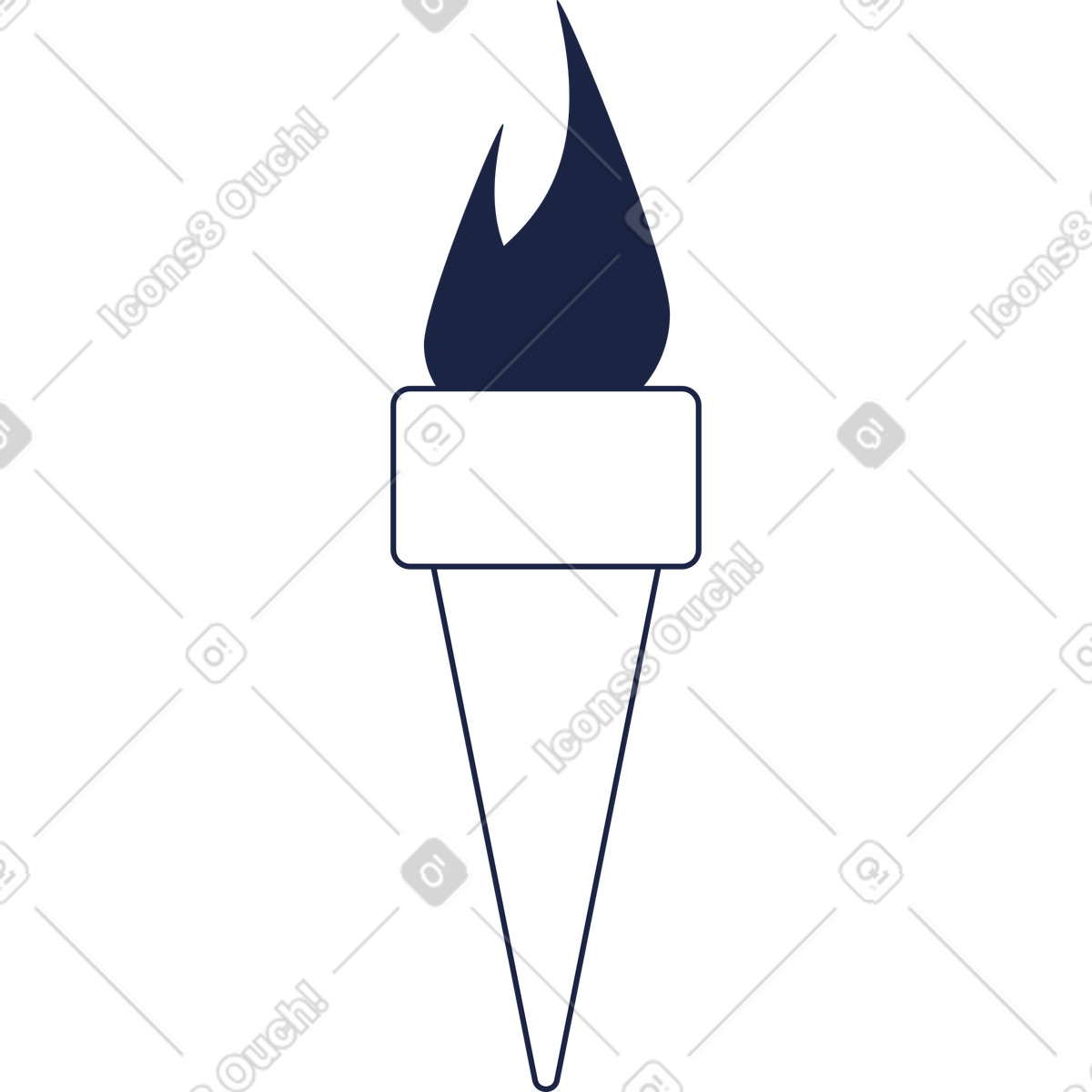 Olympic fire illustration in Urban Line style download in PNG, SVG