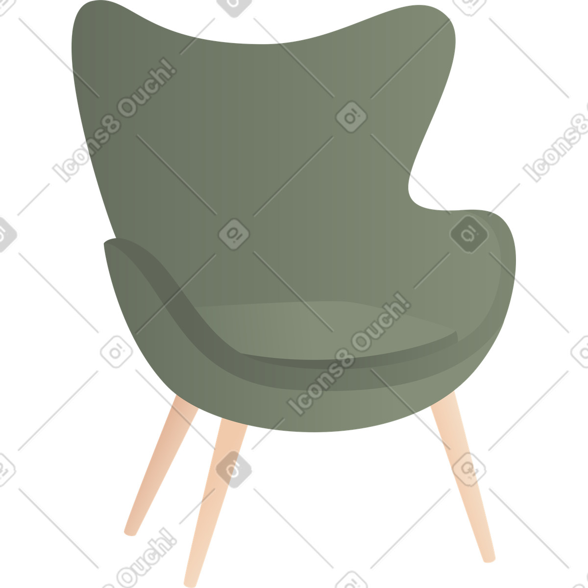 Armchair illustration in Coworking style download in PNG, SVG