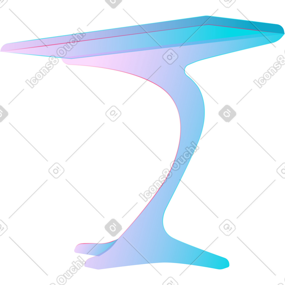下载 Neon 风格的 单腿装饰桌 插画，支持 PNG、SVG 格式