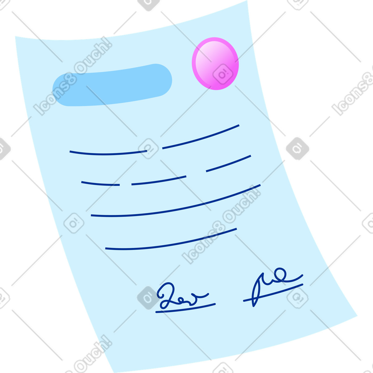 Contract illustration in Glossy style download in PNG, SVG