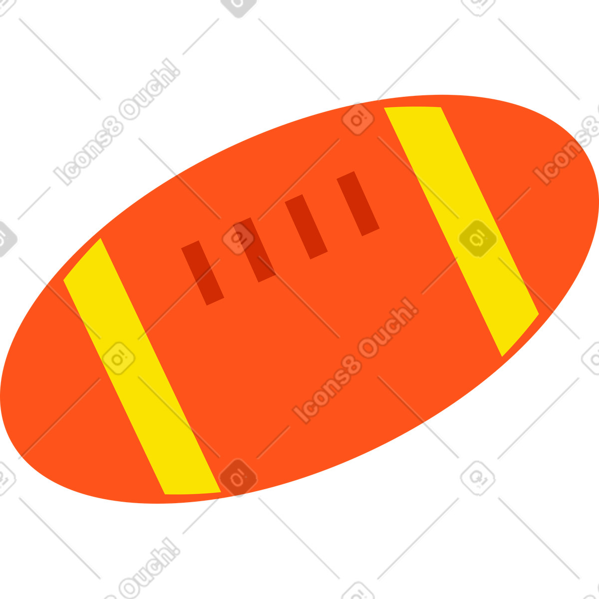 American-football-ball-Illustration im Warp-Stil als Download in PNG, SVG