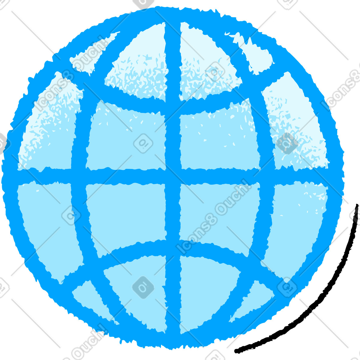 Mirage 스타일의 지구 일러스트레이션 PNG, SVG 다운로드