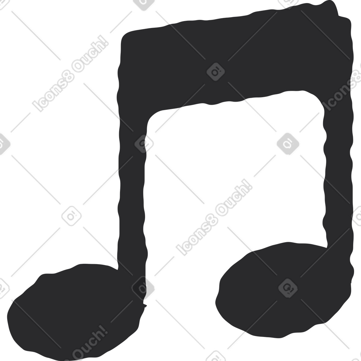 Illustration Note musicale dans le style Pablo à télécharger aux formats PNG, SVG