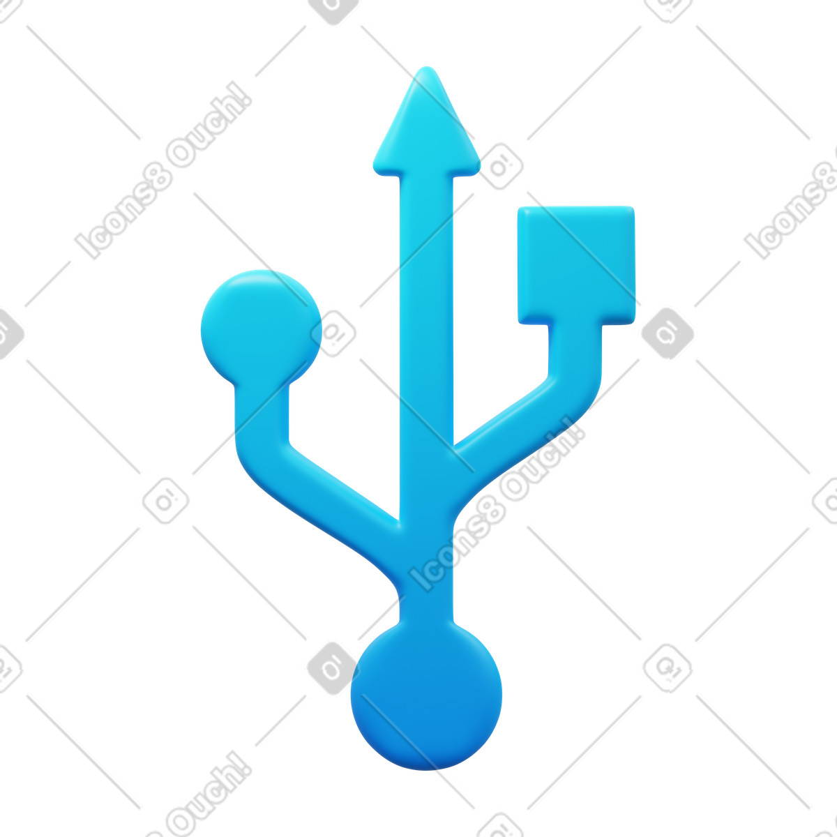 3D Fluency スタイルの Usb connector のイラストをPNG、SVG形式でダウンロード