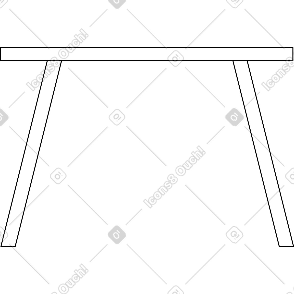Tavolo bianco lateralmente illustrazione in stile Bloom scarica in PNG, SVG