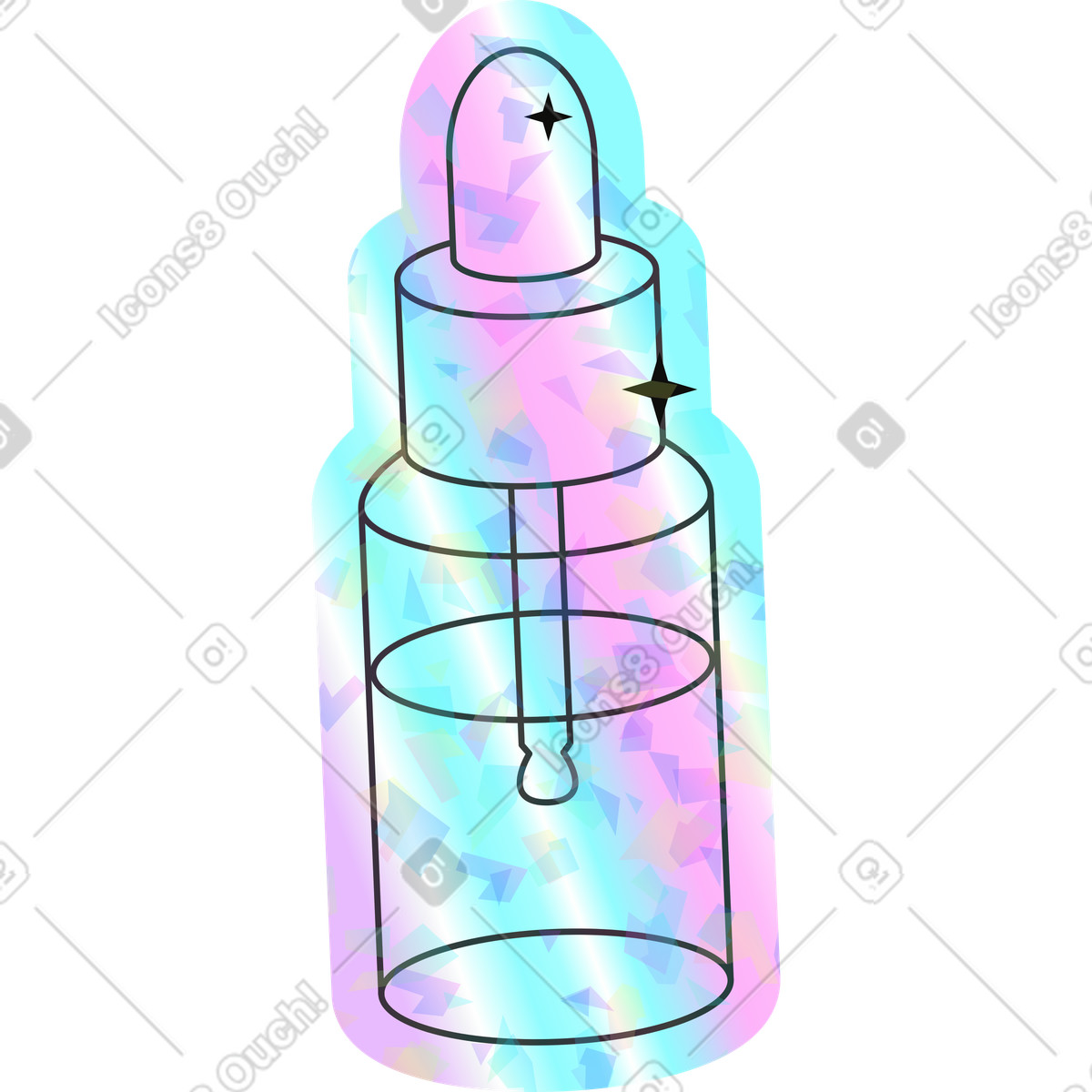 Holostickers スタイルの 血清 のイラストをPNG、SVG形式でダウンロード