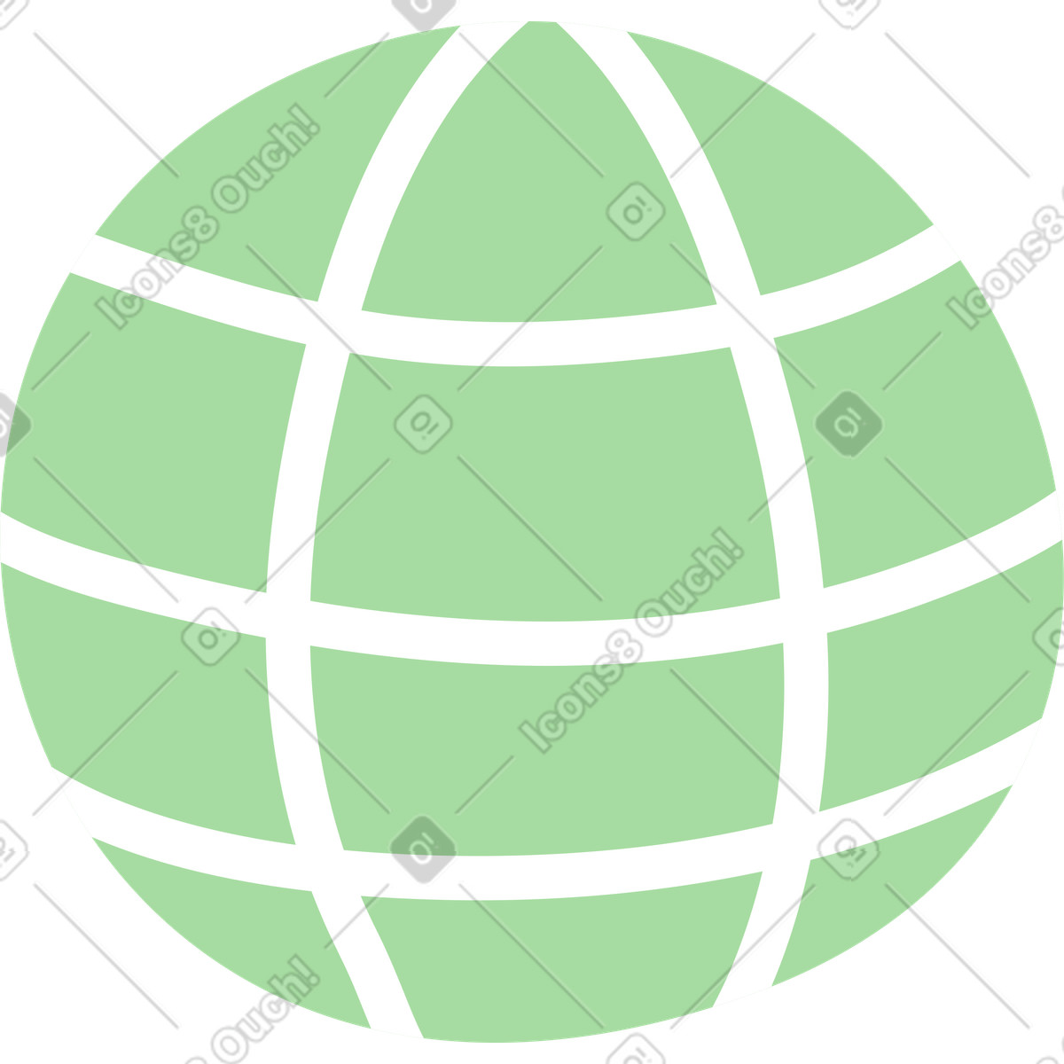 Organic 스타일의 Globe symbol with white latitude and longitude grid lines 일러스트레이션 PNG, SVG 다운로드