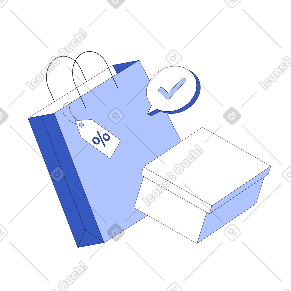 Purchased items on sale or discount animated illustration in GIF, Lottie (JSON), AE