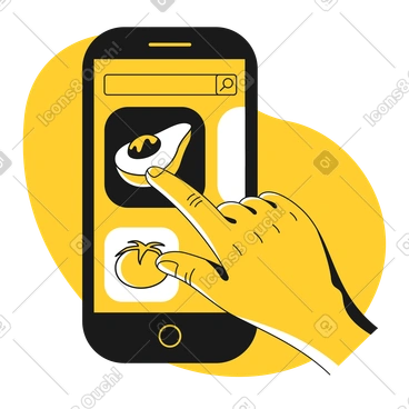 Ordering healthy food online PNG, SVG
