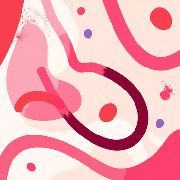 A creative abstract painting using curves and colors to mimic the flow of blood through arteries