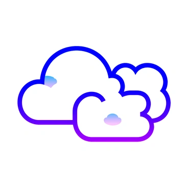A sky filled with fluffy white clouds shaped like digital footprints.