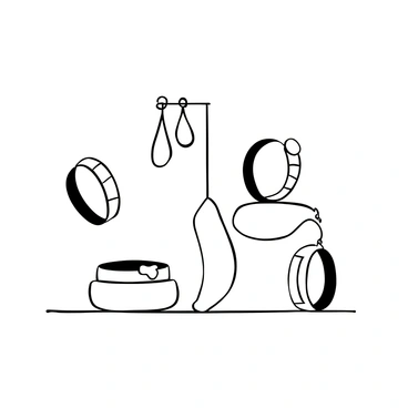 A selection of minimalist jewelry pieces with clean lines and simple designs