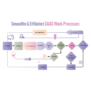A flowchart depicting smooth and efficient work processes through SaaS