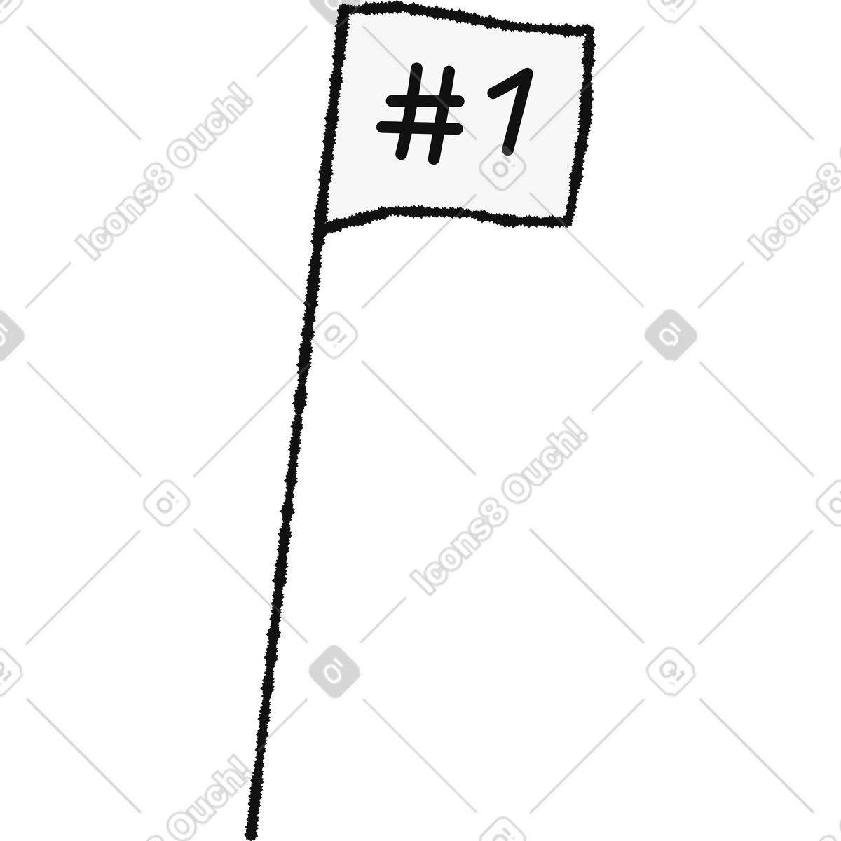 Flag with hashtag one text on rough rectangular banner illustrazione in stile Bold People scarica in PNG, SVG