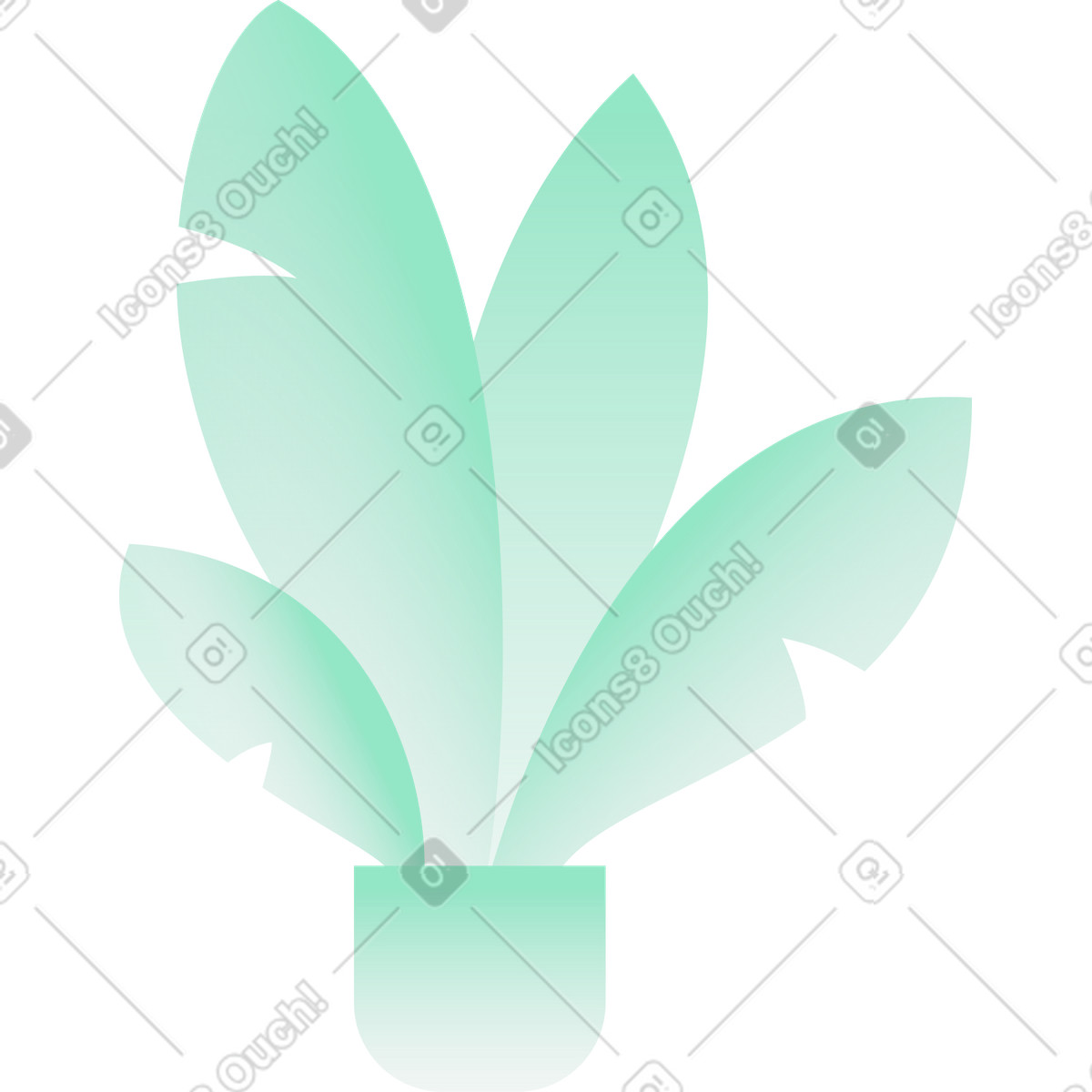 Illustration Plante verte dégradée transparente dans le style Colors à télécharger aux formats PNG, SVG
