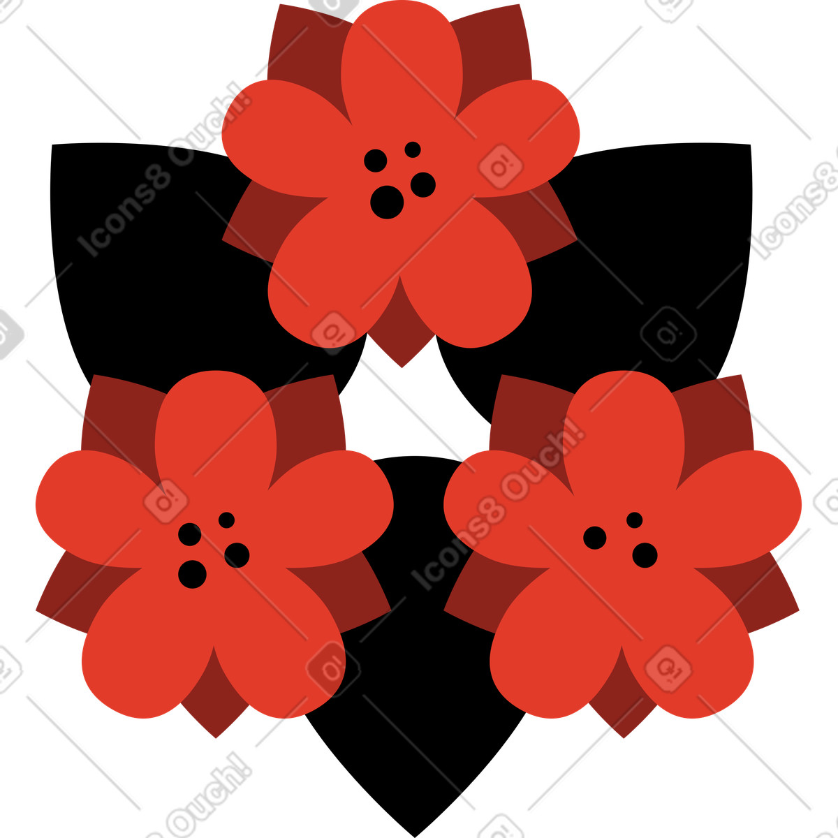 Illustration Fleur dans le style Burgundy à télécharger aux formats PNG, SVG