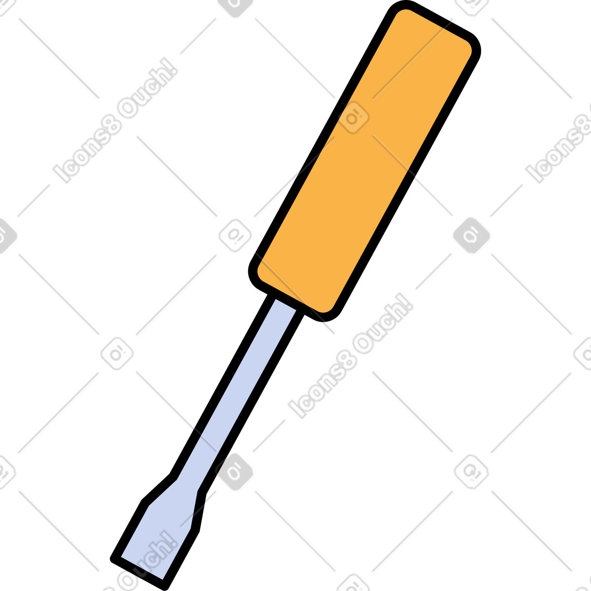 Ilustração de Chave fenda plana em no estilo Bloom para baixar em PNG, SVG