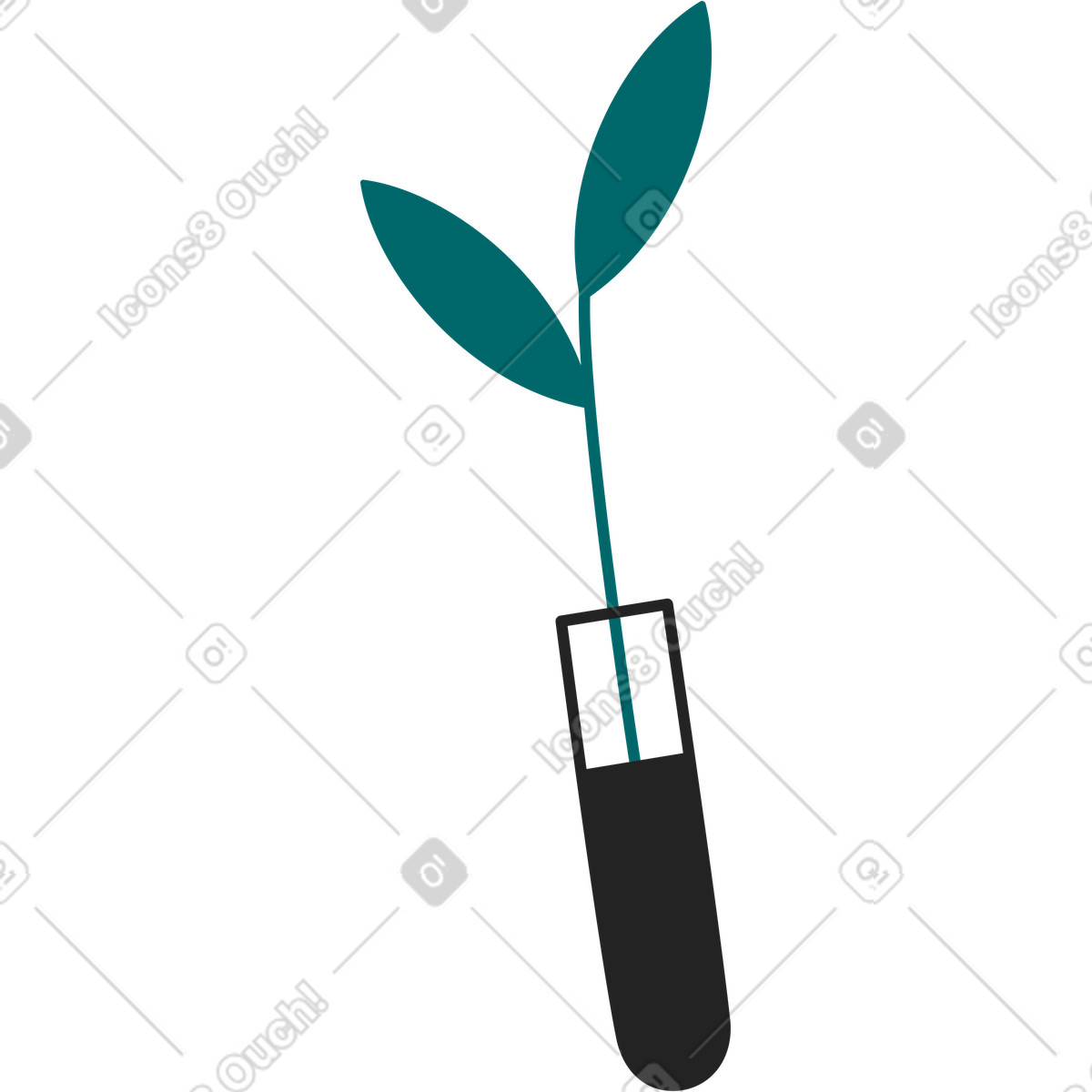 Plant in test tube illustration Sammy Line style download PNG, SVG