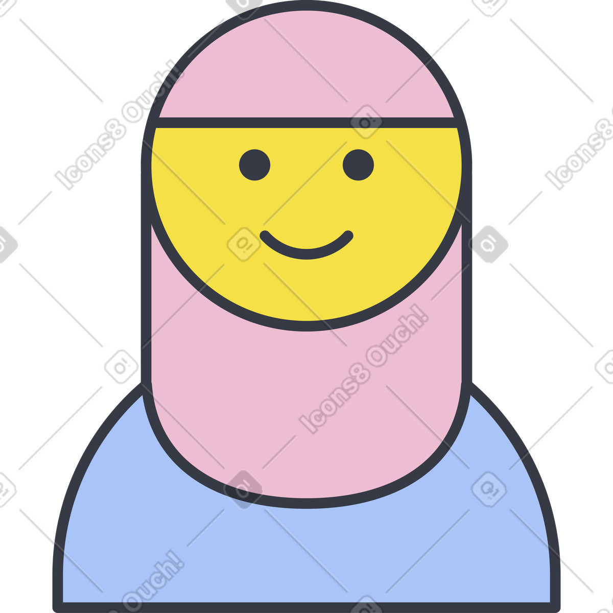 Abstract スタイルの ヒジャーブの女の子 のイラストをPNG、SVG形式でダウンロード