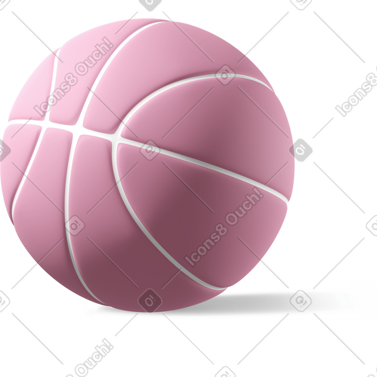 Ilustração de Pink basketball em no estilo 3D Casual life para baixar em PNG, SVG