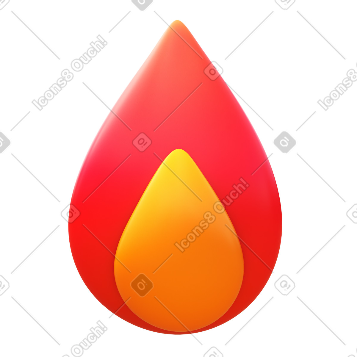 Fire illustration in 3D Fluency style download in PNG, SVG