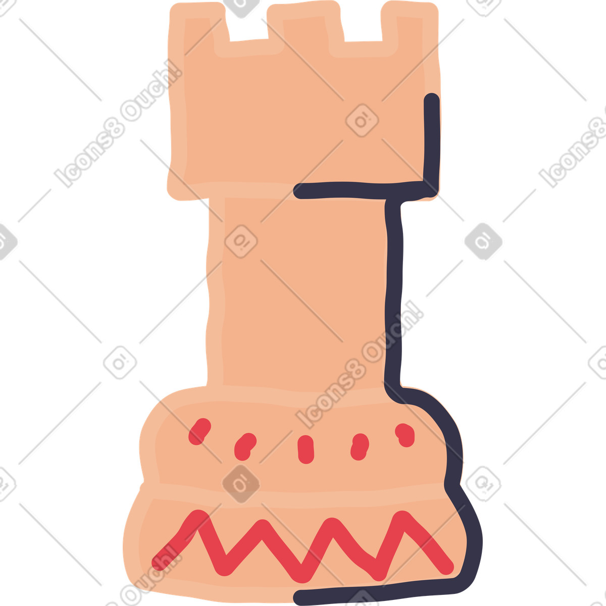 Stripy スタイルの チェスの駒 のイラストをPNG、SVG形式でダウンロード