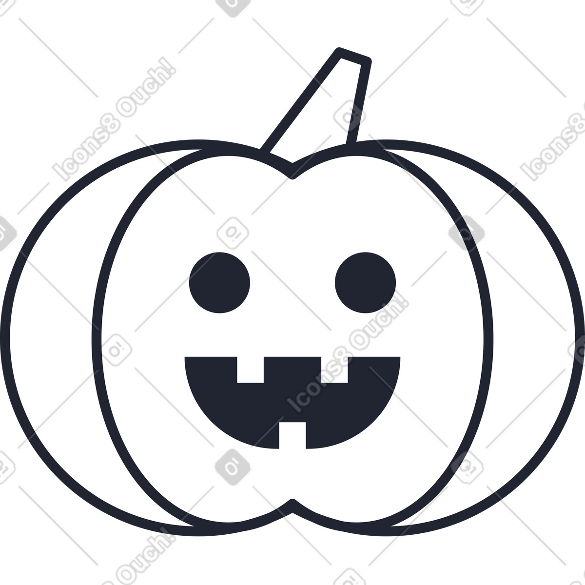 Jack o lantern illustration in Pablita style download in PNG, SVG