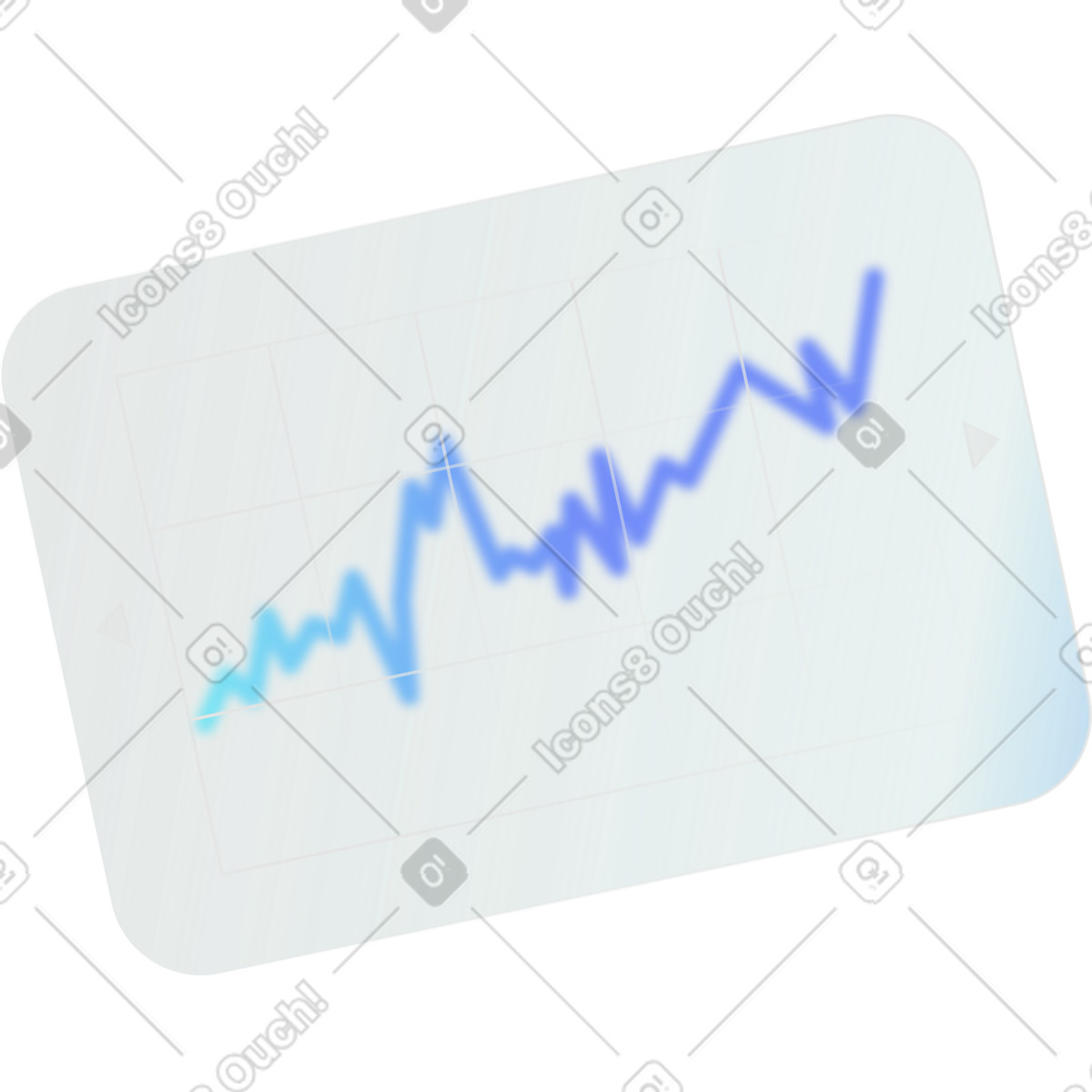 Illustration Écran de tablette avec courbe croissance dans le style Morphis à télécharger aux formats PNG, SVG