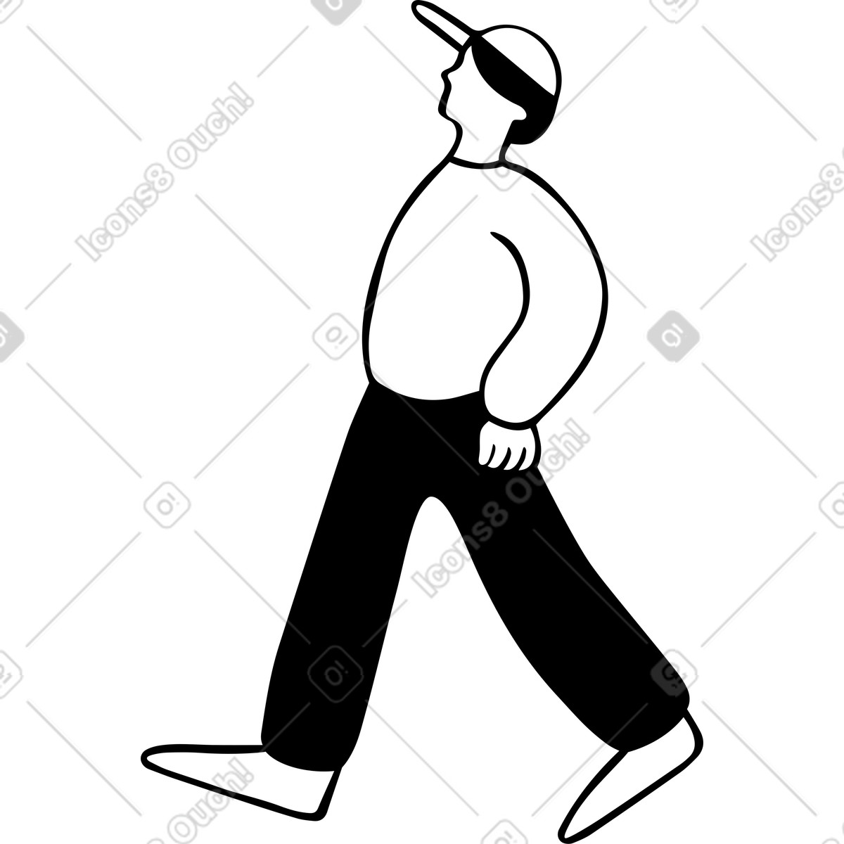 Man illustration in Journal style download in PNG, SVG