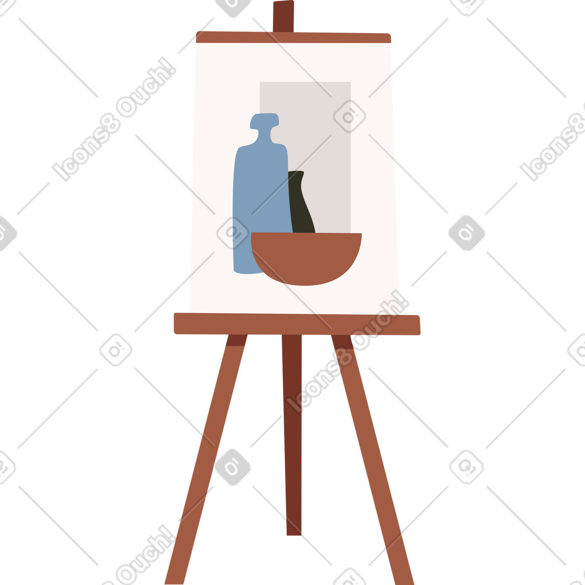 Ilustración Caballete con naturaleza muerta en estilo Vivid a descargar en PNG y SVG