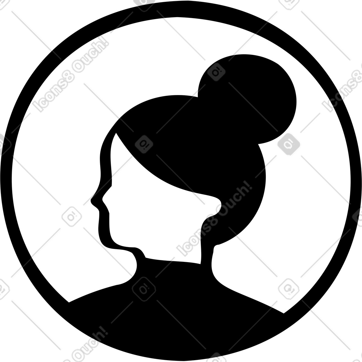 Ilustración Avatar de mujer en estilo Journal a descargar en PNG y SVG