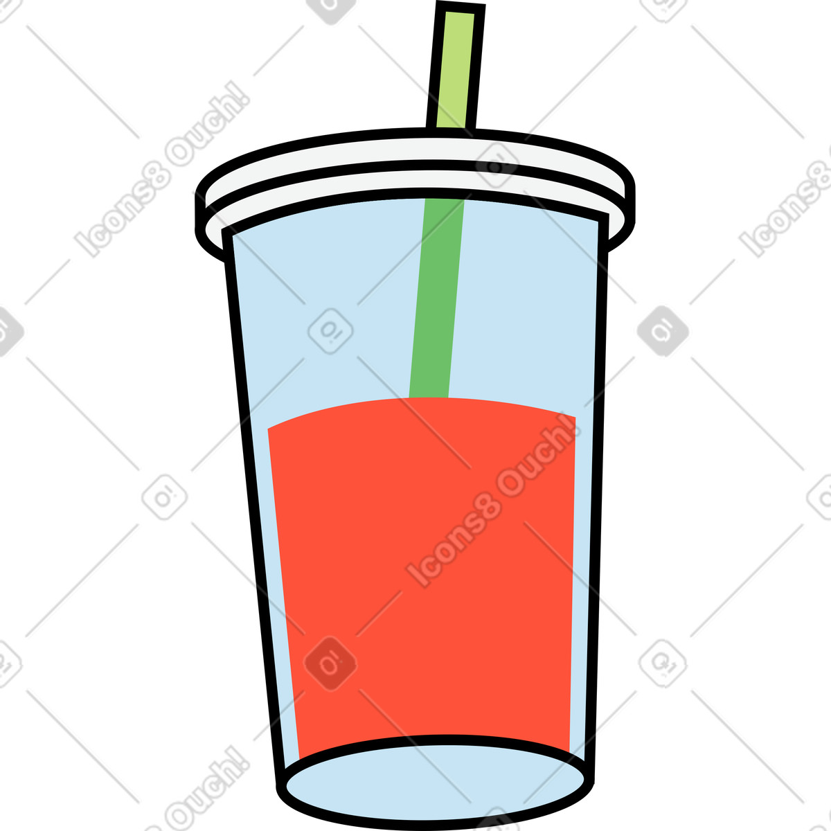Cold drink illustration in Kindy style download in PNG, SVG