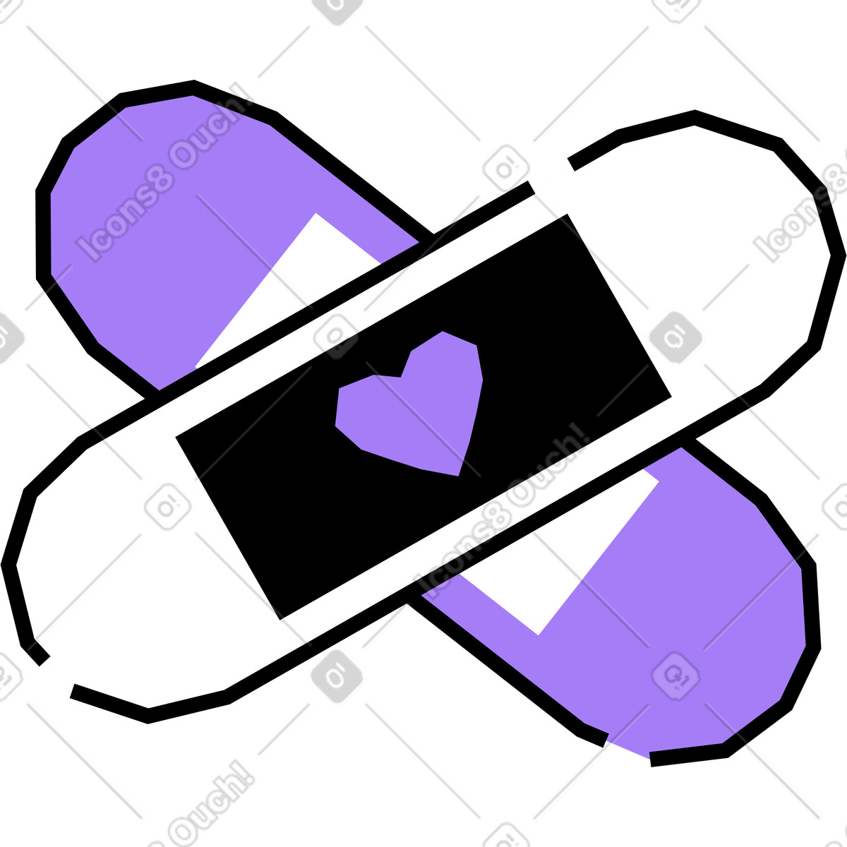 Amethyst 스타일의 교차 반창고 일러스트레이션 PNG, SVG 다운로드