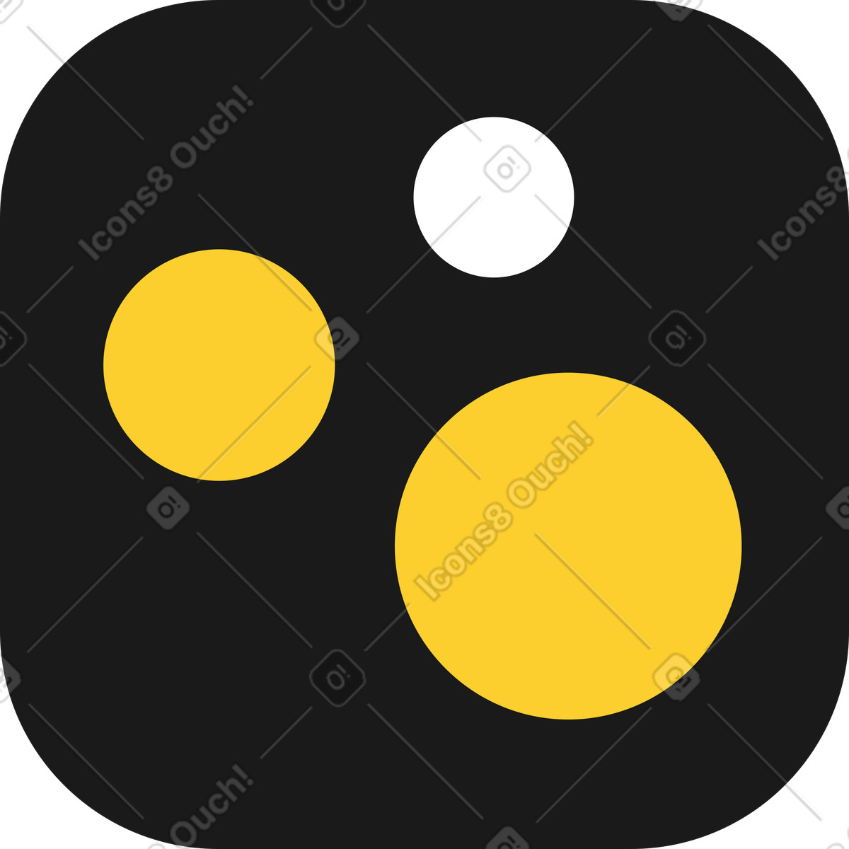 Taxi スタイルの 黒い四角の中の 3 つの円 のイラストをPNG、SVG形式でダウンロード