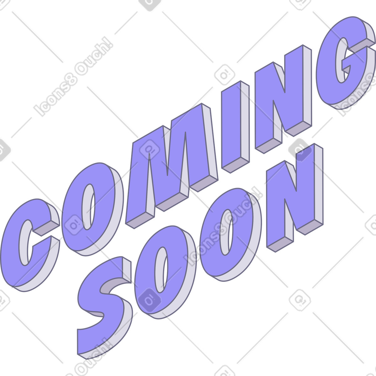 Lettering coming soon text illustration in Modul style download in PNG, SVG