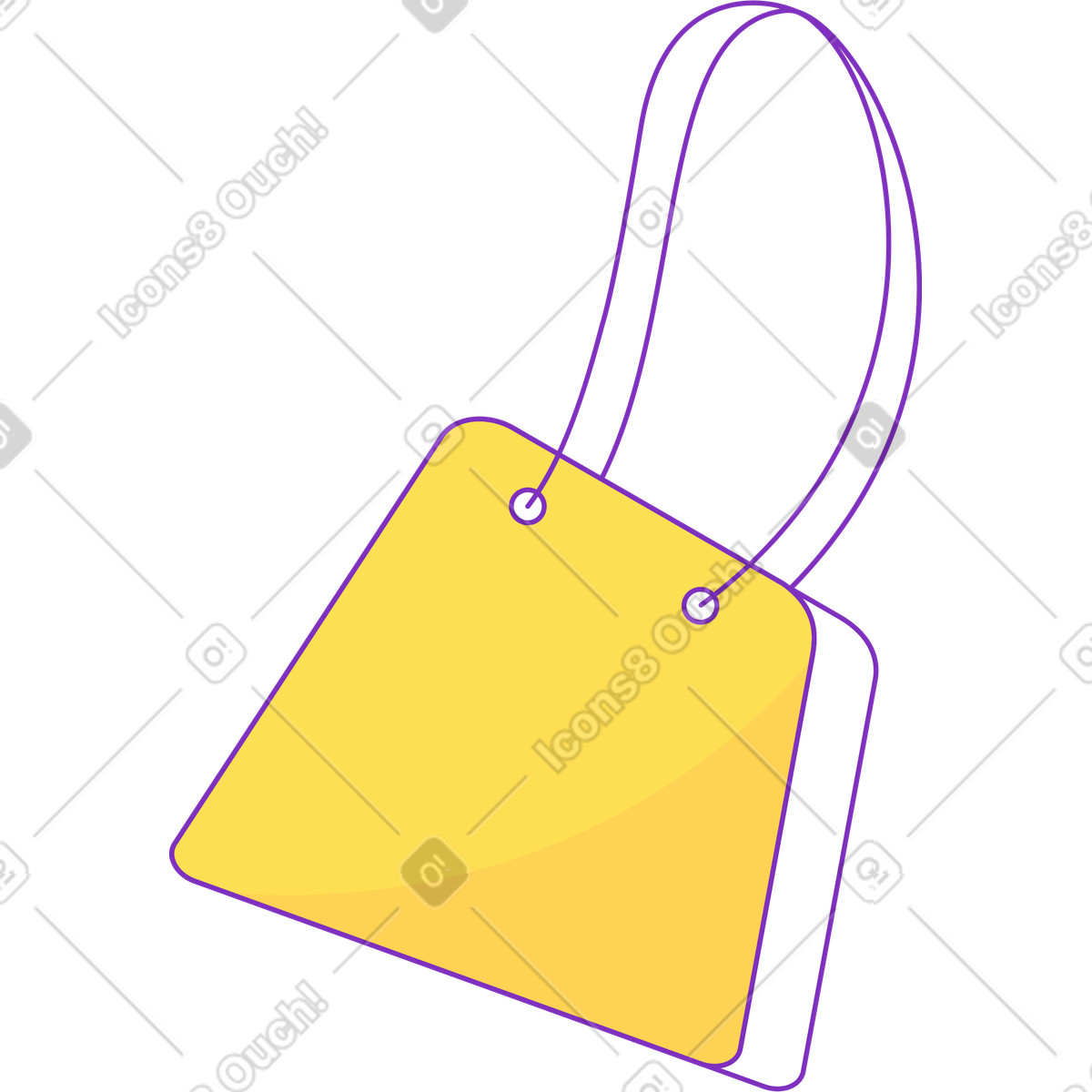 Ilustración Bolsa de compras amarilla en estilo Elastic a descargar en PNG y SVG