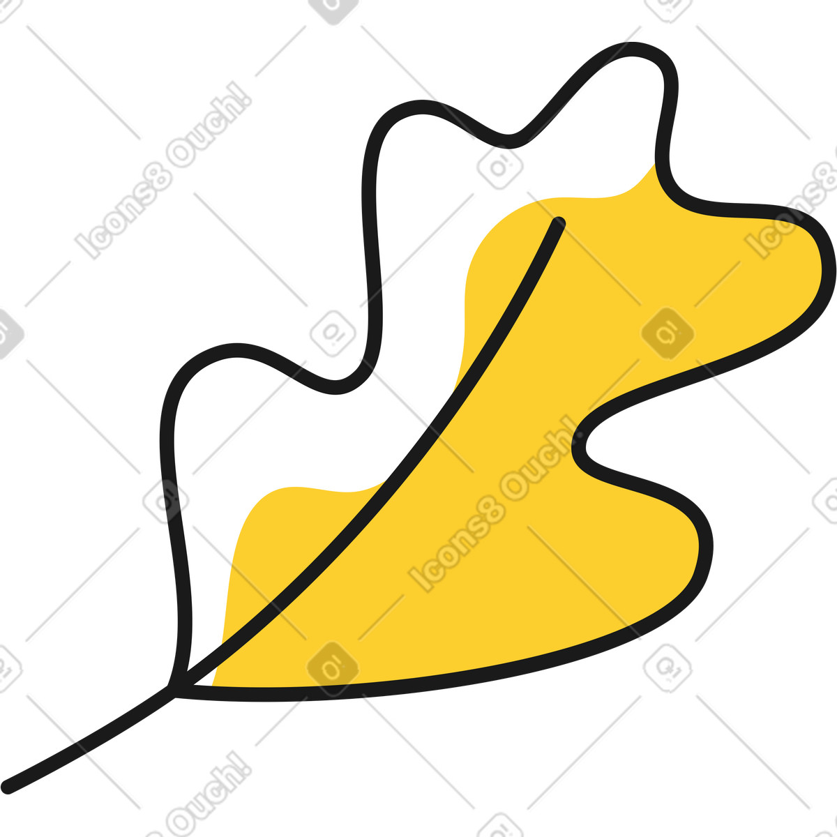 Blatt-Illustration im Taxi-Stil als Download in PNG, SVG